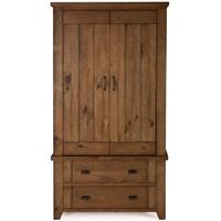 vida living new forest reclaimed pine 2 door wardrobe