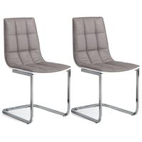 Vida Living Essence Grey Faux Leather Dining Chair (Pair)