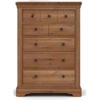 Vida Living Carmen Oak Chest of Drawer - 8 Drawer Tall