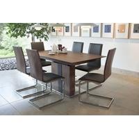 Vida Living Almara Walnut Dining Set - Extending with 6 Chairs