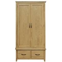 vida living klara oak wardrobe 2 door 2 drawer