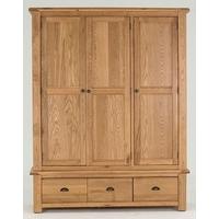 vida living breeze oak wardrobe 3 door 3 drawer