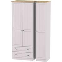 Vienna Kaschmir Ash Triple Wardrobe - Tall with 2 Drawer