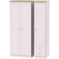 vienna kaschmir ash triple wardrobe 2 drawer