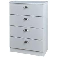 Victoria Grey Matt Chest of Drawer - 4 Drawer Midi