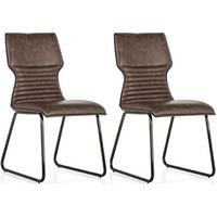 Vida Living Serafina Brown Faux Leather Dining Chair (Pair)