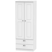 Victoria White Ash Wardrobe - Tall 2ft 6in with 2 Drawer