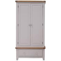 Vida Living Clemence Grey Painted Wardrobe - 2 Door 1 Drawer