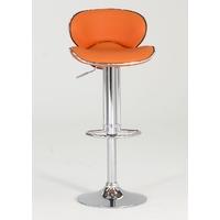 vida living nigella orange leather bar stool