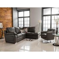 Vida Living Maranello Corner Leather Suite - Grey