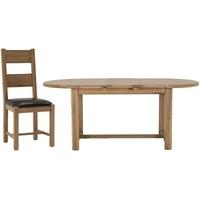 vida living breeze oak dining set oval extending with 6 dining chairs