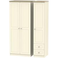 Vienna Cream Ash Triple Wardrobe with 2 Drawer