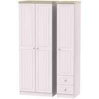 Vienna Kaschmir Ash Triple Wardrobe - Tall Plain with 2 Drawer