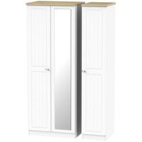 Vienna Porcelain Triple Wardrobe - Tall with Mirror