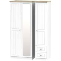 Vienna Porcelain Triple Wardrobe with Mirror and 2 Drawer