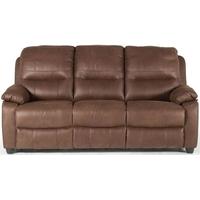 vida living morley dark brown fabric fixed 3 seater sofa