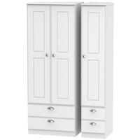 victoria white ash triple wardrobe tall with drawer