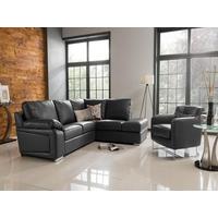 Vida Living Maranello Corner Leather Suite - Black