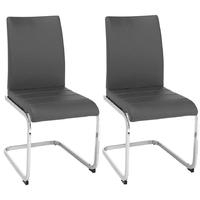 Vida Living Mobo Grey Faux Leather Dining Chair - (Pair)