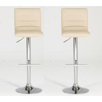 vida living retro cream leather bar stool pair