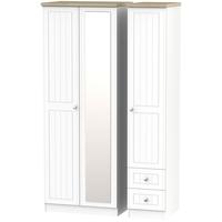 Vienna Porcelain Triple Wardrobe - Tall with 2 Drawer and Mirror