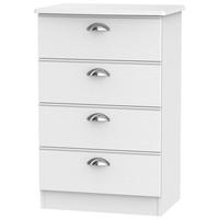 Victoria White Ash Chest of Drawer - 4 Drawer Midi