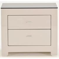 vida living mirelle grey gloss bedside cabinet 2 drawer