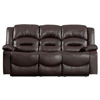 Vida Living Barletto 3 Seater Leather Fixed Sofa - Brown