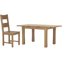 Vida Living Breeze Oak Dining Set - Small Extending with 4 Solid Seat Dining Chairs
