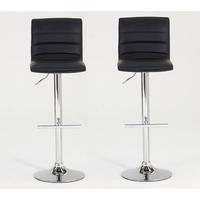 Vida Living Retro Black Leather Bar Stool (Pair)