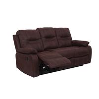 vida living corelli 3 seater fabric recliner sofa brown