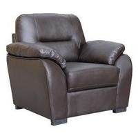 Vida Living Novara Leather Fixed Armchair - Brown