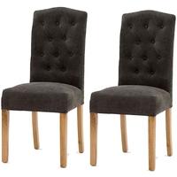vida living emerson grey dining chair with oak legs pair