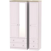 vienna kaschmir ash triple wardrobe tall with mirror and drawer