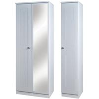 victoria grey matt triple wardrobe tall with mirror