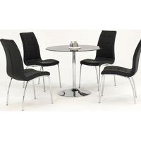 Vida Living Orbit Small Black Glass Dining Table