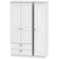 victoria white ash triple wardrobe 2 drawer