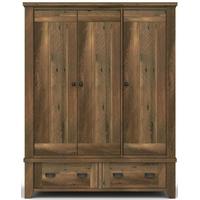 vida living new forest reclaimed pine 3 door wardrobe