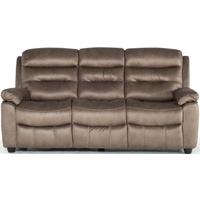 vida living trent brown fabric fixed 3 seater sofa