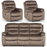 vida living trent brown fabric sofa suite 31r1r seater