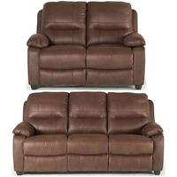 vida living morley dark brown fabric sofa suite 32 seater