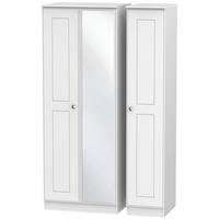 Victoria White Ash Triple Wardrobe - Tall with Mirror