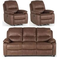 Vida Living Morley Dark Brown Fabric Sofa Suite - 3+1R+1R Seater