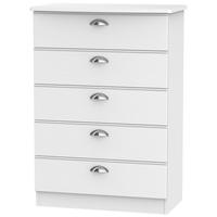 Victoria White Ash Chest of Drawer - 5 Drawer