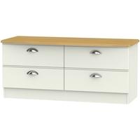 Victoria Cream Ash and Modern Oak Bed Box - 4 Drawer