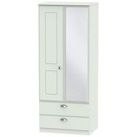 victoria grey matt wardrobe 2ft 6in 2 drawer with mirror