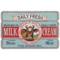 Vintage Daily Fresh Milk and Cream Wall Decor