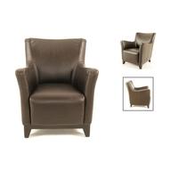 vienna arm chair dark brown bi cast leather