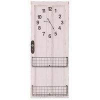 Vintage Wooden Door Clock with Baskets