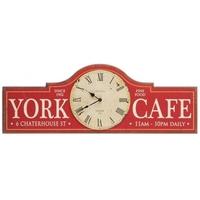 Vintage York Cafe Wooden Wall Decor and Clock